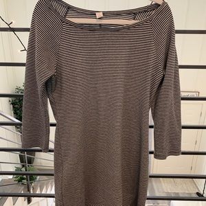 Long sleeve striped midi dress